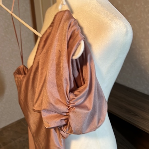 Naked Wardrobe asymmetrical maxi satin dress - Picture 3 of 5